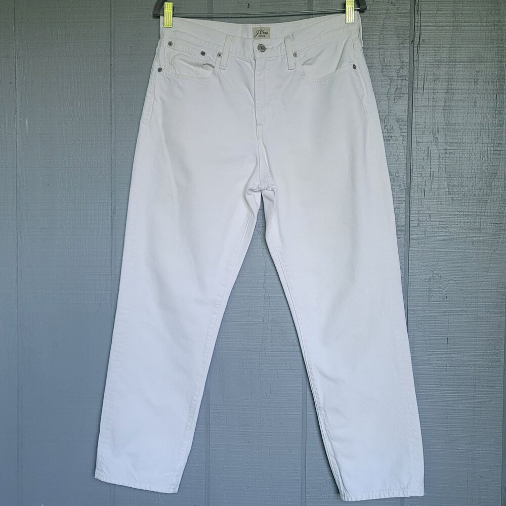 J. Crew Denim Slouchy Boyfriend White Jeans. Size 28